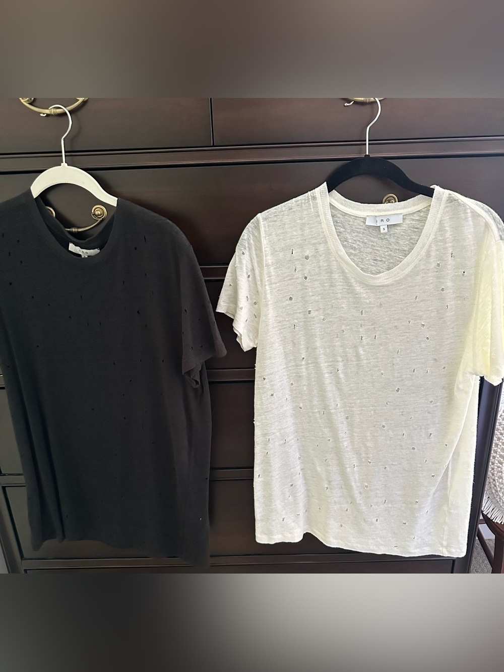 IRO Distressed Knit Linen Tops Size S